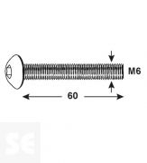 Tornillo Cabeza Redonda M6x60mm (30u.)