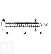 Tornillo Cabeza Redonda Pz 3,0x12mm (200u.)