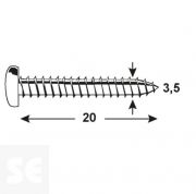 Tornillo Cabeza Redonda Pz 3,5x20mm (150u.)