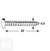 Tornillo Cabeza Redondo Pz 4,0x20mm (120u.)