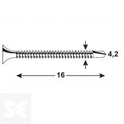Tornillo Perforante Cabeza Avellanada.Din 7504p Ph 15482 4,2x16mm. (40u.)
