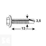 Tornillo Autoperforante Cabeza Hexagonal Vz 15480 3,5x13mm. (30u.)