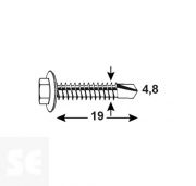 Tornillo Autoperforante Cabeza Hexagonal Vz 15480 4,8x19mm. (20u.)