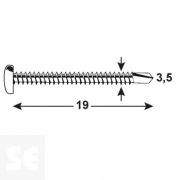 Tornillo Autos Cabeza Redonda. Ph 3,5x19mm (150u.)