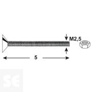 Tornillo Cabeza Cónica M2,5x5mm. Din 7046 (20 piezas)