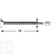 Tornillo Cabeza cónica M2x14mm. Ph Din 7046 (20 piezas)
