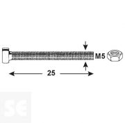 Tornillo Cabeza Cónica M5x25mm. A2 Ph 7045 (8 piezas)