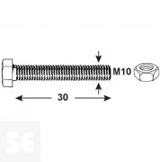Tornillo Cabeza Hexagonal M10x30mm. Din 933 (75 piezas)