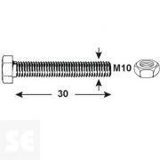 Tornillo Cabeza Hexagonal M10x30mm. Din 933 (10 piezas)