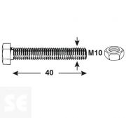 Tornillo Cabeza Hexagonal M10x40mm. Din 933 (4 piezas)