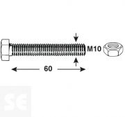 Tornillo Cabeza Hexagonal M10x60mm. Din 933 (4 piezas)