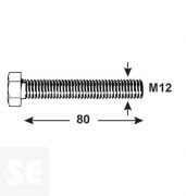 Tornillo Cabeza Hexagonal M12x80mm. Din 933 (1000u.)