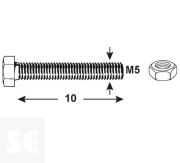 Tornillo Cabeza Hexagonal M5x10mm. Din 933 (10 piezas)
