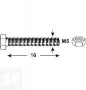 Tornillo Cabeza Hexagonal M5x16mm. Din 933 (200 piezas)