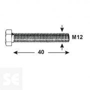Tornillo Cabeza Hexagonal M12x40mm. Din 933 (1000u.)