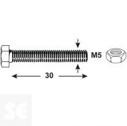 Tornillo Cabeza Hexagonal M5x30mm. Din 933 (150 piezas)