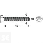 Tornillo Cabeza Hexagonal M5x40mm. Din 933 (150 piezas)