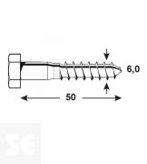 Tornillo Madera 6,0x50mm Din 571 (6u.)