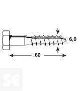 Tornillo Madera 6,0x60mm A2 Din 571 (6 uds)