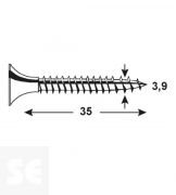 Tornillo Multiuso Negro Ph 3,9x35mm (125u.)