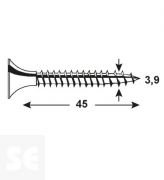 Tornillo Multiuso Negro Ph 3,9x45mm (80u.)