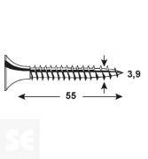 Tornillo Multiuso Negro Ph 3,9x55mm (70ud.)
