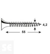 Tornillo Multiuso Negro Ph 4,2x55mm (60u.)