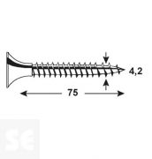 Tornillo Multiuso Negro Ph 4,2x75mm (60u.)