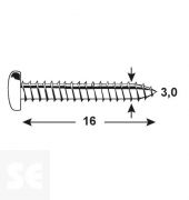 Tornillo Zn Cabeza Redonda Pz 3,0x16mm (50u.)