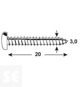 Tornillo Zn Cabeza Redonda Pz 3,0x20mm (50u.)