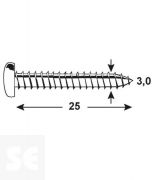Tornillo Zn Cabeza Redonda Pz 3,0x25mm (30u.)