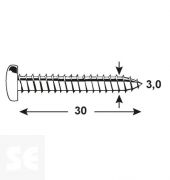 Tornillo Zn Cabeza Redonda Pz 3,0x30mm (30u.)