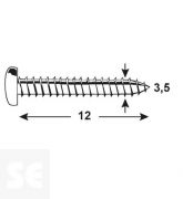 Tornillo Zn Cabeza Redonda Pz 3,5x12mm (50u.)