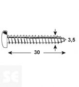 Tornillo Zn Cabeza Redonda Pz 3,5x30mm (20u.)