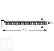 Tornillo Cabeza Cilíndrica Plástico M3x10mm. (20u.)