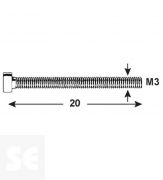 Tornillo Cabeza Cilíndrica Plástico M3x20mm. (20u.)