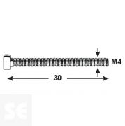 Tornillo Cabeza Cilíndrica Plástico M4x30mm. (20u.)