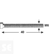 Tornillo Cabeza Cilíndrica Plástico M6x40mm. (10u.)
