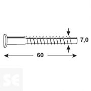 Tornillo Conexión 7,0x60mm Zn Allen (100 Pzas.)