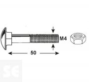Tornillo Carro Vz 603 M4x50mm. (8 piezas)
