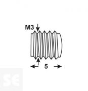 Tornillo Prisionero M3x5mm. A2 Din 4026 (5u.)