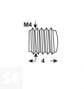 Tornillo Prisionero M4x4mm. A2 Din 4026 (5u.)