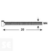 Tornillo Roscado Cabeza Cilindro Plástico M4x20mm. (20u.)