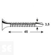 Tornillo Tablero Yeso Ph 3,5x45mm Din 14566 (100u.)
