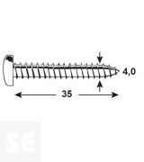Tornillo Cabeza Redonda Pz 4,0x35mm (125u.)