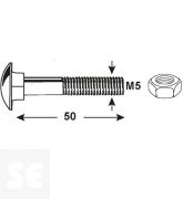 Tornillo Carrocero M5x50mm. Din 603 (8 piezas)