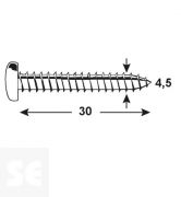 Tornillo Cabeza Redonda Pz 4,5x30mm (125u.)