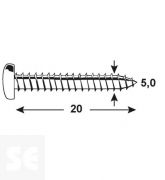 Tornillo Cabeza Redonda Pz 5,0x20mm (150u.)