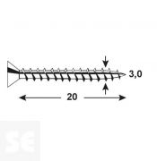 Tornillo Galvanizado Pz 3,0x20mm (250u.)
