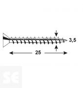 Tornillo Galvanizado Pz 3,5x25mm (150u.)